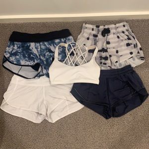 LULULEMON SHORTS BUNDLE + bra size 4